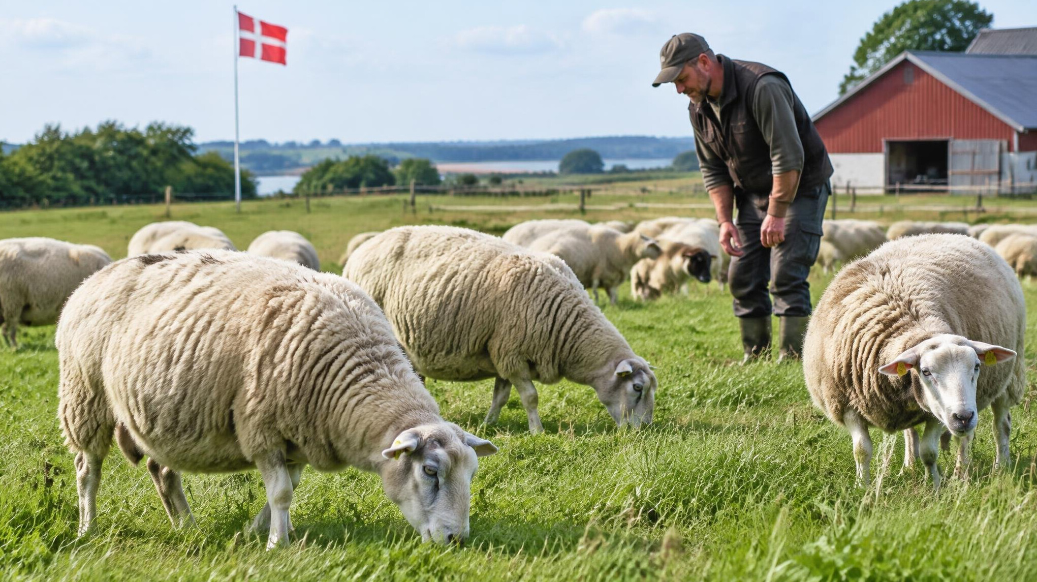 sheep grazing on farm